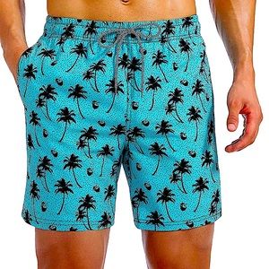 BIWISY: NWT Men’s Swim Trunks Swimsuit, Palm Trees, coconuts -Size XL